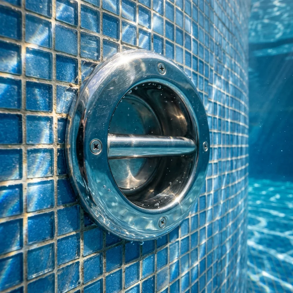 Bocal de aspiração em aço inox para piscina