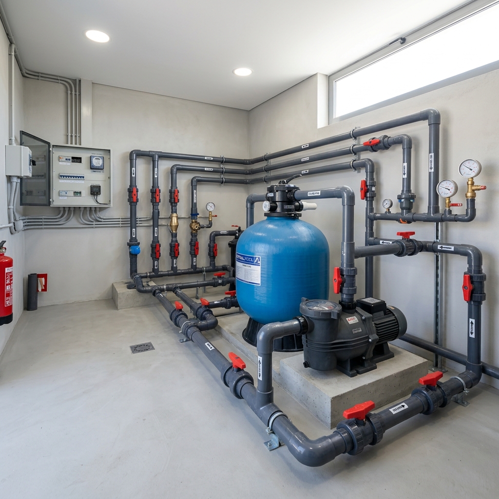 Ralo de fundo em piscina