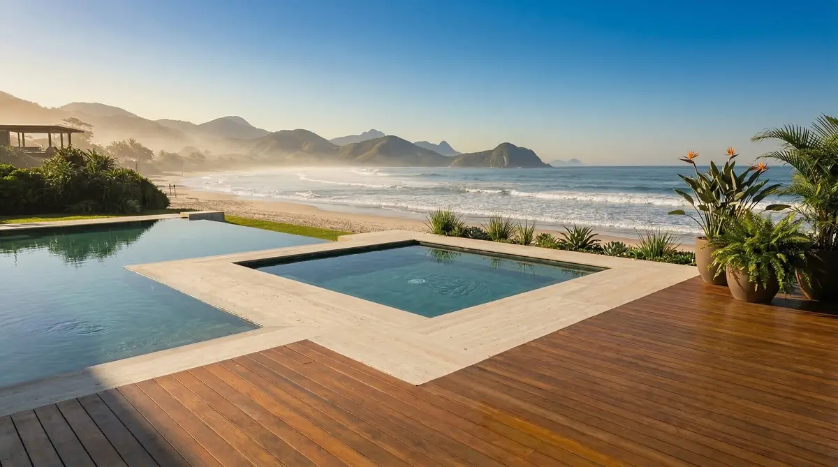 Piscina com hidromassagem integrada em condomínio de luxo em MG